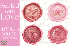 Valentine Wax Seal PNG, Cupid Hearts Clipart Product Image 1