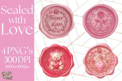 Valentine Wax Seal PNG, Cupid Hearts Clipart Product Image 1