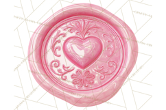 Valentine Wax Seal PNG, Cupid Hearts Clipart Product Image 2