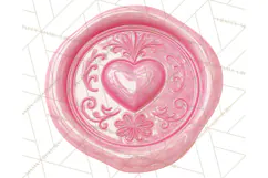 Valentine Wax Seal PNG, Cupid Hearts Clipart Product Image 2