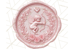 Valentine Wax Seal PNG, Cupid Hearts Clipart Product Image 3