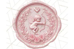 Valentine Wax Seal PNG, Cupid Hearts Clipart Product Image 3