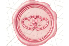 Valentine Wax Seal PNG, Cupid Hearts Clipart Product Image 5