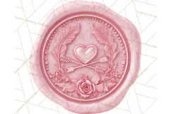 Valentine Wax Seal PNG, Cupid Hearts Clipart Product Image 3