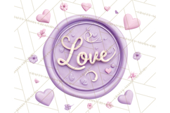 Valentine Wax Seal PNG, Cupid Hearts Clipart Product Image 4