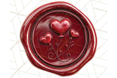 Valentine Wax Seal PNG, Cupid Hearts Clipart Product Image 3