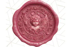 Valentine Wax Seal PNG, Cupid Hearts Clipart Product Image 4