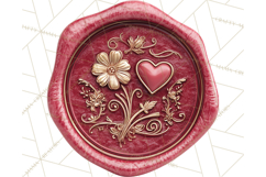 Valentine Wax Seal PNG, Cupid Hearts Clipart Product Image 5