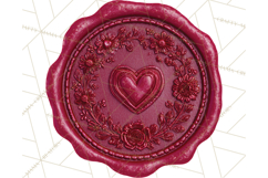 Valentine Wax Seal PNG, Cupid Hearts Clipart Product Image 2