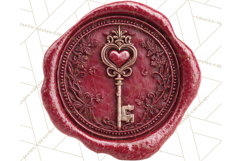 Valentine Wax Seal PNG, Cupid Hearts Clipart Product Image 3