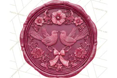 Valentine Wax Seal PNG, Cupid Hearts Clipart Product Image 5