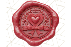Valentine Wax Seal PNG, Cupid Hearts Clipart Product Image 2