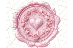 Valentine Wax Seal PNG, Cupid Hearts Clipart Product Image 2