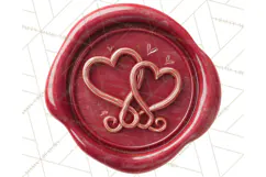 Valentine Wax Seal PNG, Cupid Hearts Clipart Product Image 5