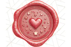 Valentine Wax Seal PNG, Cupid Hearts Clipart Product Image 3
