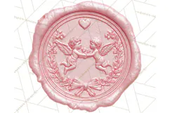 Valentine Wax Seal PNG, Cupid Hearts Clipart Product Image 4
