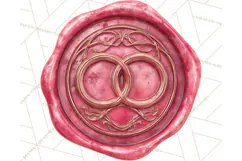 Valentine Wax Seal PNG, Cupid Hearts Clipart Product Image 4