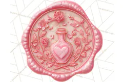Valentine Wax Seal PNG, Cupid Hearts Clipart Product Image 5