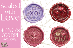 Valentine Wax Seal PNG, Cupid Hearts Clipart Product Image 1