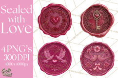 Valentine Wax Seal PNG, Cupid Hearts Clipart Product Image 1