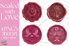 Valentine Wax Seal PNG, Cupid Hearts Clipart Product Image 1