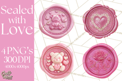 Valentine Wax Seal PNG, Cupid Hearts Clipart Product Image 1
