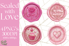 Valentine Wax Seal PNG, Cupid Hearts Clipart Product Image 1