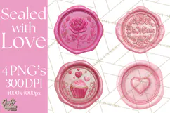 Valentine Wax Seal PNG, Cupid Hearts Clipart Product Image 1