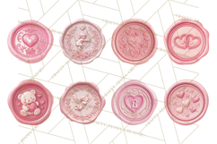Valentine Wax Seal PNG, Cupid Hearts Clipart Product Image 2