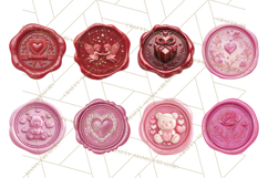 Valentine Wax Seal PNG, Cupid Hearts Clipart Product Image 6
