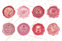 Valentine Wax Seal PNG, Cupid Hearts Clipart Product Image 7