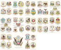 13 Vintage Pages of Seals and Coats of Arms of America Product Image 2