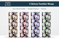 Seamless 4-leaf Clover Sublimation Wrap for 20 oz Skinny Tumbler
