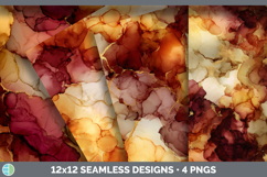 GorgeousSeamless Autumn Alcohol Ink Textured Background Papers design.