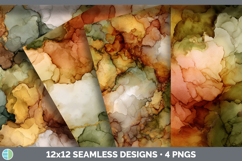GorgeousSeamless Autumn Alcohol Ink Textured Background Papers design.