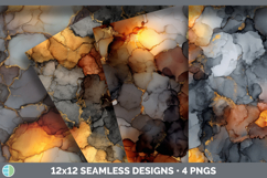 GorgeousSeamless Autumn Alcohol Ink Textured Background Papers design.
