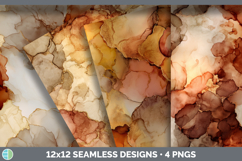 GorgeousSeamless Autumn Alcohol Ink Textured Background Papers design.