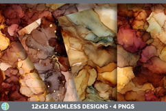 GorgeousSeamless Autumn Alcohol Ink Textured Background Papers design.