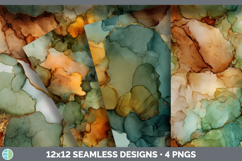 GorgeousSeamless Autumn Alcohol Ink Textured Background Papers design.