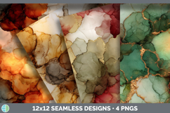 GorgeousSeamless Autumn Alcohol Ink Textured Background Papers design.