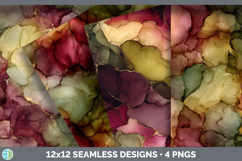 GorgeousSeamless Autumn Alcohol Ink Textured Background Papers design.