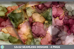 GorgeousSeamless Autumn Alcohol Ink Textured Background Papers design.
