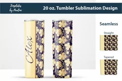 Seamless Beige Clover Sublimation Wrap for 20 oz Skinny Tumbler
