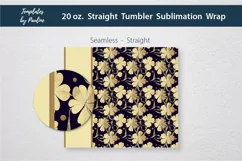 Seamless Beige Clover Sublimation Wrap for straight 20 oz Skinny Tumbler