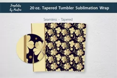 Seamless Beige Clover Sublimation Wrap for tapered 20 oz Skinny Tumbler