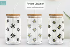 seamless black flowers pattern for beer glass can sublimation