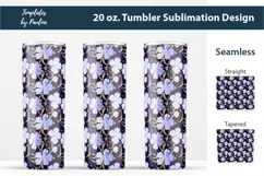 Seamless Blue 4-leaf Clover Sublimation Wrap for 20 oz Skinny Tumbler