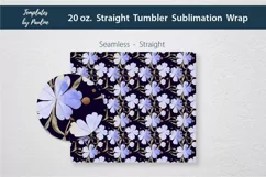 Seamless Blue Clover Sublimation Wrap for straight 20 oz Skinny Tumbler