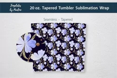 Seamless Blue Clover Sublimation Wrap for tapered 20 oz Skinny Tumbler