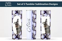 Seamless Blue Leaf Sublimation Wraps for 20 oz Skinny Photo Tumbler